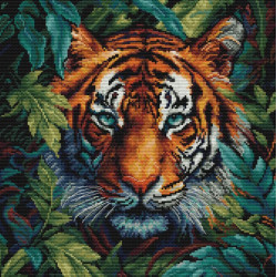 Cross Stitch Kit  "Tiger of the Jungle" 27x27cm SBU5048